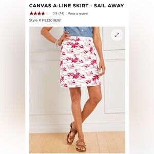 Talbots Canvas A line skirt-Sail Away-‎ maybe worn once- perfect condition